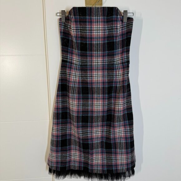 Vintage Tibi Plaid Stapless  Mini Dress Size 4 - Picture 1 of 3
